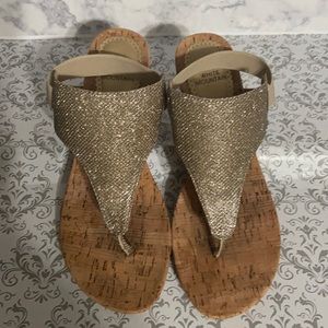 White mountain gold tone sandals size 9.5M